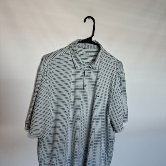 Vineyard Vines Polo Shirt Large Blue Green On the Go Performance OTG Sankaty - Picture 2 of 10